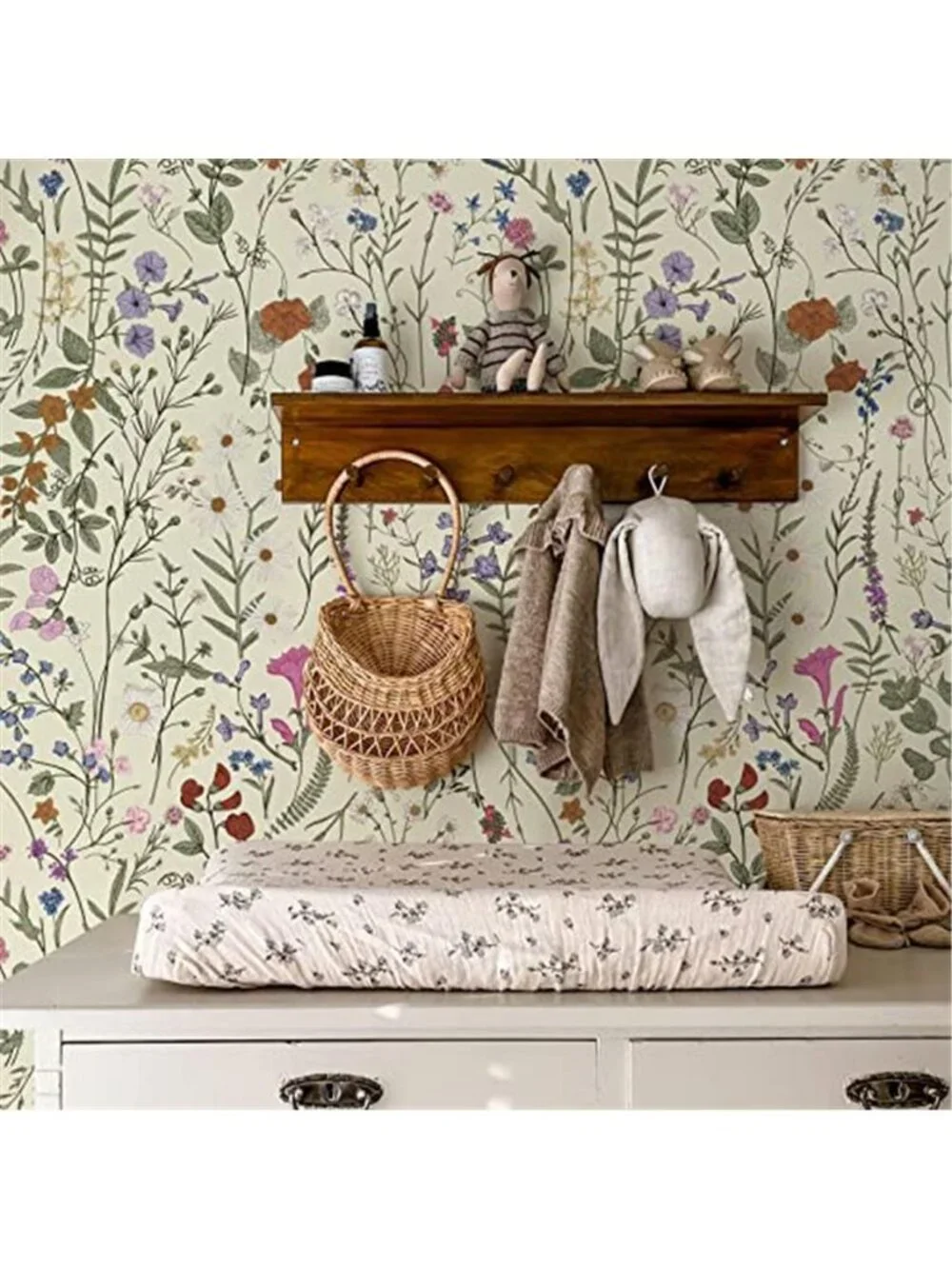 Floral Peel And Stick Wallpaper Wildflower Removable Contact Paper Decor